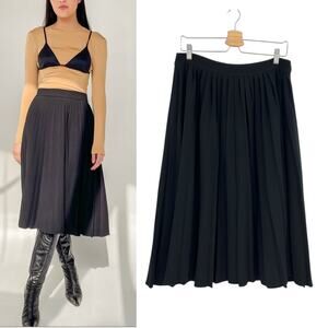 Kate Spade Box Pleated Midi Skirt‎ Black Size 12